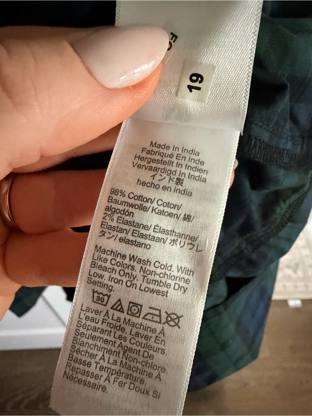 J. Crew Factory Navy & Green Plaid Smocked Tiered Midi Dress - Picture 5 of 9